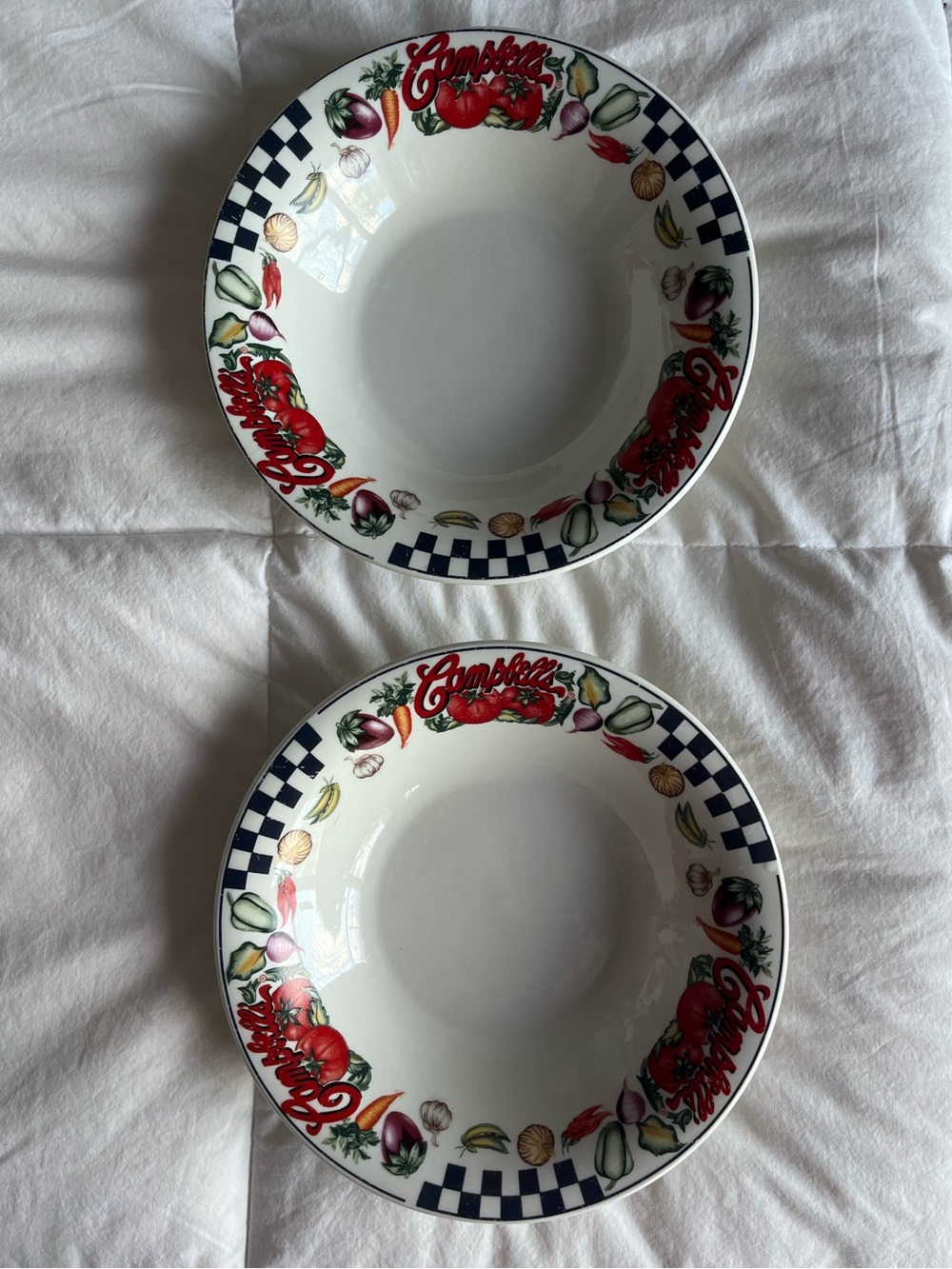 Vintage Campbells Soup Bowls Gibsons Collectible 1997 SET OF 2